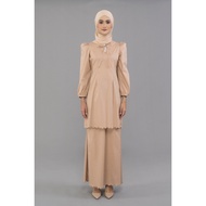 Pooja Scallop Embroidery Fit Baju Kurung in Beige/ Baju Kurung Beige