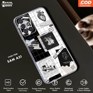HP Samsung A51 Case Samsung A51 BLACK AESTHETIC Motif - Clear Case - Softcase ThickBENING - Casing P