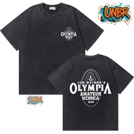 UNBR Washed Vintage Olympia Amateur Korea Double Sided Print T-shirt