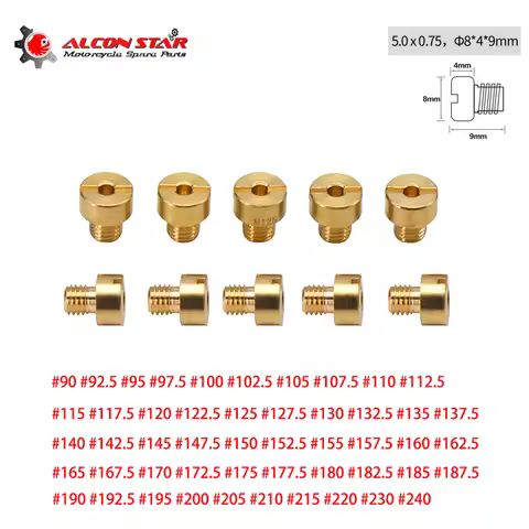 Alconstar-10pcs/lot Motorcycle Carburetor Round Main Jet M5 for TM33/TM36/TM40/VM16/VM29/VM33 carbur