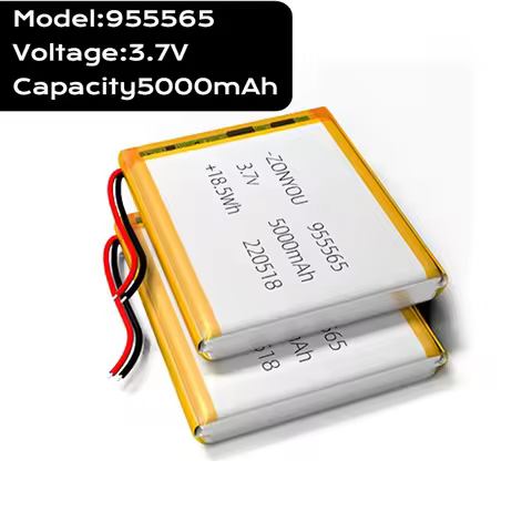 955565 Battery 3.7V 5000mAh 955565 Lithium Polymer Rechargeable Batteries for Mobile Power Bank GPS 