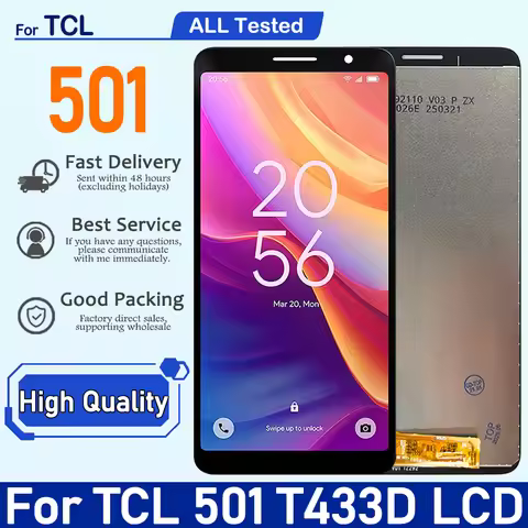 6.0 inch For TCL 501 LCD T433D Display Touch Screen Digitizer Assembly For TCL 501 LCD Replacement