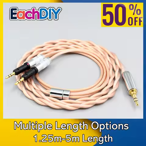 Type6 756 core Shielding 7n Litz OCC Earphone Cable For Audio-Technica ATH-R70X ATH-R70XA Headphone 