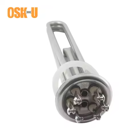 Flange Type Water Heater Element AC380V Flange Diameter 63mm Stainless Steel Water Heating Element f