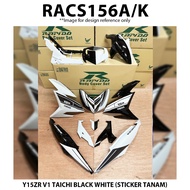 Rapido Y15ZR  Y15 V1 V2 Cover Set Taichi Black White (Sticker Tanam)