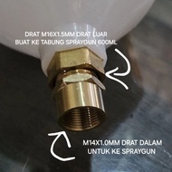 Nipple M14X1mm to M16x1.5mm