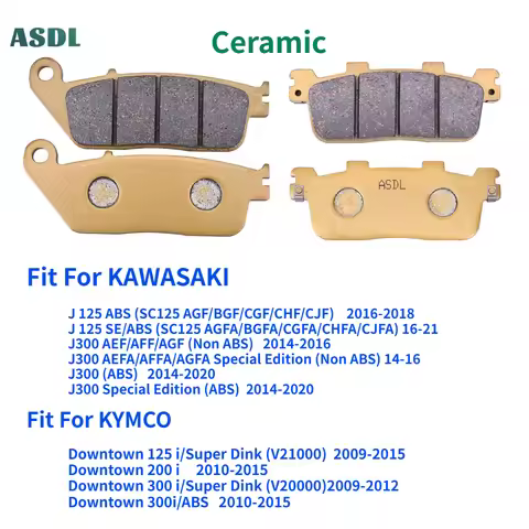 Motorcycle Front and Rear Brake Pads For KYMCO Downtown 125i 200i 300i Super Dink For KAWASAKI J125 