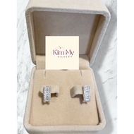 950 Italian platinum silver earrings with sparkling CZ stones