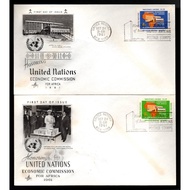 OCT 24 1961 New York Economic Committee Africa FDC 1st Day Issue Cachet E.C.A. Pair