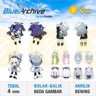 GANTUNGAN Blue Archive Keychain / Yuuka Shiroko Kirino Hoshino / Cute Girl 2 sided Anime Keychain