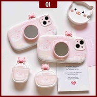 [Ready Stock]Camera Shape IPhone15Pro Max Cute Cloud Pig Phone Case IPhone 12 13 14Pro Max Casing  Position Hole Airpods 1/2 Airpods Pro Case IMD Case
