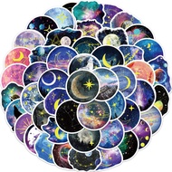 50Pcs Vintage Cosmic Planet Sticky PVC Sticker Aesthetic DIY Decoration Scrapbooking Hand Accounting