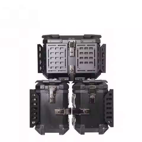 Wholesale Motorcycle Black Aluminum Alloy Waterproof Motorcycle Tail Box 38L Side Box +45L Top Box U