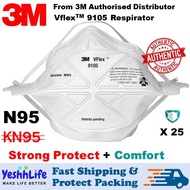 3M VFlex 9105 N95 Respirator 10/25/50pcs Foldable N95 Respirator 3M N95 Mask Haze Dust Mist Disposab