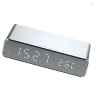 ayeshow Wireless Charger Desk Clock LED Digital Clock Temperature Meter ℃/ ℉ Switchable Wireless Charging Device Multifunctional LED Alarm Clock with Calendar for Home Office Dormi