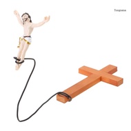【CH*】 Bungee Jumping JesusChrist Figure  Cross Religious Art Pieces Resin