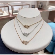 18k AU750 color gold series horseshoe series necklace white K gold horseshoe buckle 18k/18k金AU750彩金系