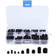 Steel Allen Head Socket Hex Set Grub Screw Cup Point Assortment Kit 200Pcs