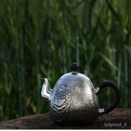 🚓Yunnan Silver Silver Tea Set Tea Making Small Silver Teapot999Silver Cover Teacup Kombucha Ware Tea Cup Silverware Tea