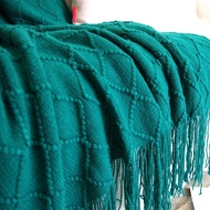 ins Decorative Blanket Solid Color Bedside Towel Hotel Nordic Soft Tassel Model Room Homestay Intern
