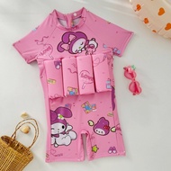 2025 Kuromi Girls' Swimwear Children's Buoyancy Swimsuit One-Piece Middle Small Children Infant Shor