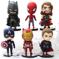 [Ready Stock] Q Version Avengers Figure Decoration Model Doll Iron Spider-Man Captain America Cake D