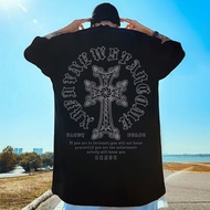 and Fashion Brand Short sleeved T shirt Men s Loose Plus Large Size Fat oversize Style High Street S