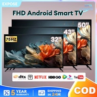 EXPOSE Smart TV murah 32/43/50 inch Android 12.0 TV 4K Ultra HD Android TV LED 5-year Warranty Smart TV 4A/P1 32" 43" Built-in TV box WiFi Patch Wall Android TV Murah