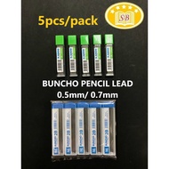 Buncho Hi-Polymer 2B Pencil Lead 0.5/0.7mm Pencil 2B Pencil Lead 0.5 Pencil Lead 0.7mm (set of 5)