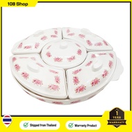 ชุดสำรับอาหาร5หลุม5ฝาปิดพร้อมถาดลายดอกไม้เล็ก รุ่น A3598008 ขนาด 36 ซม. Food Storage Set 5 Holes 5 L