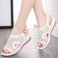Parisian Wedge Sandals Fashion Wedges Sandals for Women Beach Soft Sole Bare Ankles Solid Color Wome