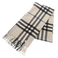 成色極佳的 Burberry 格紋羊絨灰色圍巾 0503 [二手] BURBERRY