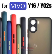 MDC Matte Phone Case for Vivo Y16 Y02s Frosted Hard Plastic Cover Casing Full Camera Protection Saru