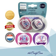 Philips Avent Ultra Air Pacifier I Love Papa Hot Air Balloon (2pcs/pack) 6-18 mos w/ Carrying Case