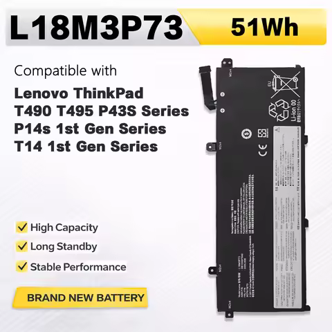 PowerHub L18M3P73 11.52V 51Wh Battery For Lenovo ThinkPad T490 T495 P43s T14 Gen1 P14s Gen1 Replace 