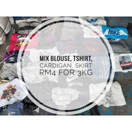 Borong mix blouse, tshirt mini bundle used items