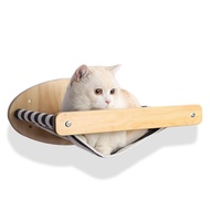 Wall-mounted Cat Hammock Bed Pet Furniture Kitten Wall Shelf Set Cat Perch Wooden Scratching Climbing Post Cat Tree House Toy