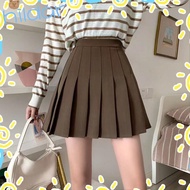 HLAR Pleated Skirt, Preppy Style Plus Size High Waist Skirt,  Black JK Uniform Skirt Women