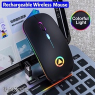 Wireless Mouse Bluetooth RGB Rechargeable Mouse Wireless Computer Silent Mouse LED Backlit Ergonomic