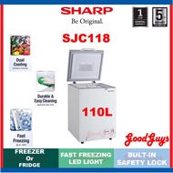 SHARP SJC118 110L R600A CHEST FREEZER / DUAL TEMPERATURE ( FREEZER OR FRIDGE)