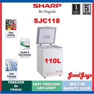 [Seller's Own Fleet] SHARP SJC118 110L R600A CHEST FREEZER / DUAL TEMPERATURE ( FREEZER OR FRIDGE)