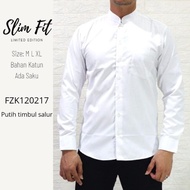 New Baju Koko Pria Putih Premium Lengan Panjang / Kemeja Koko Putih