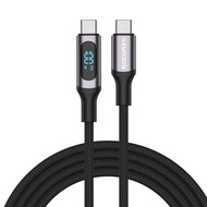 Rocoren PD 100W USB C Cable Fast Charging Data Cable LED Digital Type-C to Type-C Cable