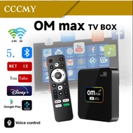 OM MAX Smart TV Android Box 14.0 Voice Remote Control Bluetooth 5.0 Full Channel Movies YouTube Disn