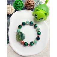 🐾 Green Tiger Eye - Nine Tail Fox - Crystal Bracelet