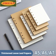 SUSANS 80Sheets Notebook Refill Paper, Kraft Paper Horizontal Line/Blank Loose Leaf Paper, Simple A5