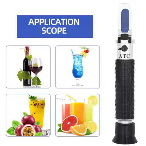 0-10% Sugar Refractometer Handheld Brix Refratometro for Food Content Fruit Juice Liquids High Accur