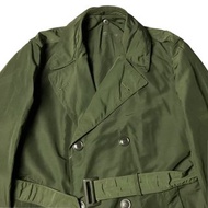 古著 60s越戰軍用雙排釦長版雨衣外套