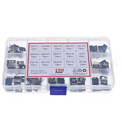 150pcs/Box TO-126 Transistor Assortment Kit B772 D882 BD139 BD140 C106 D669 B649 D237 D238 13003 BD1