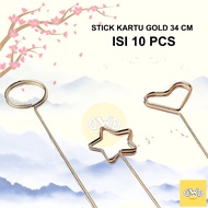 Gold Flower Bouquet Card Stick Love & Round Card Stick/ Flower Bouquet Stick Holder